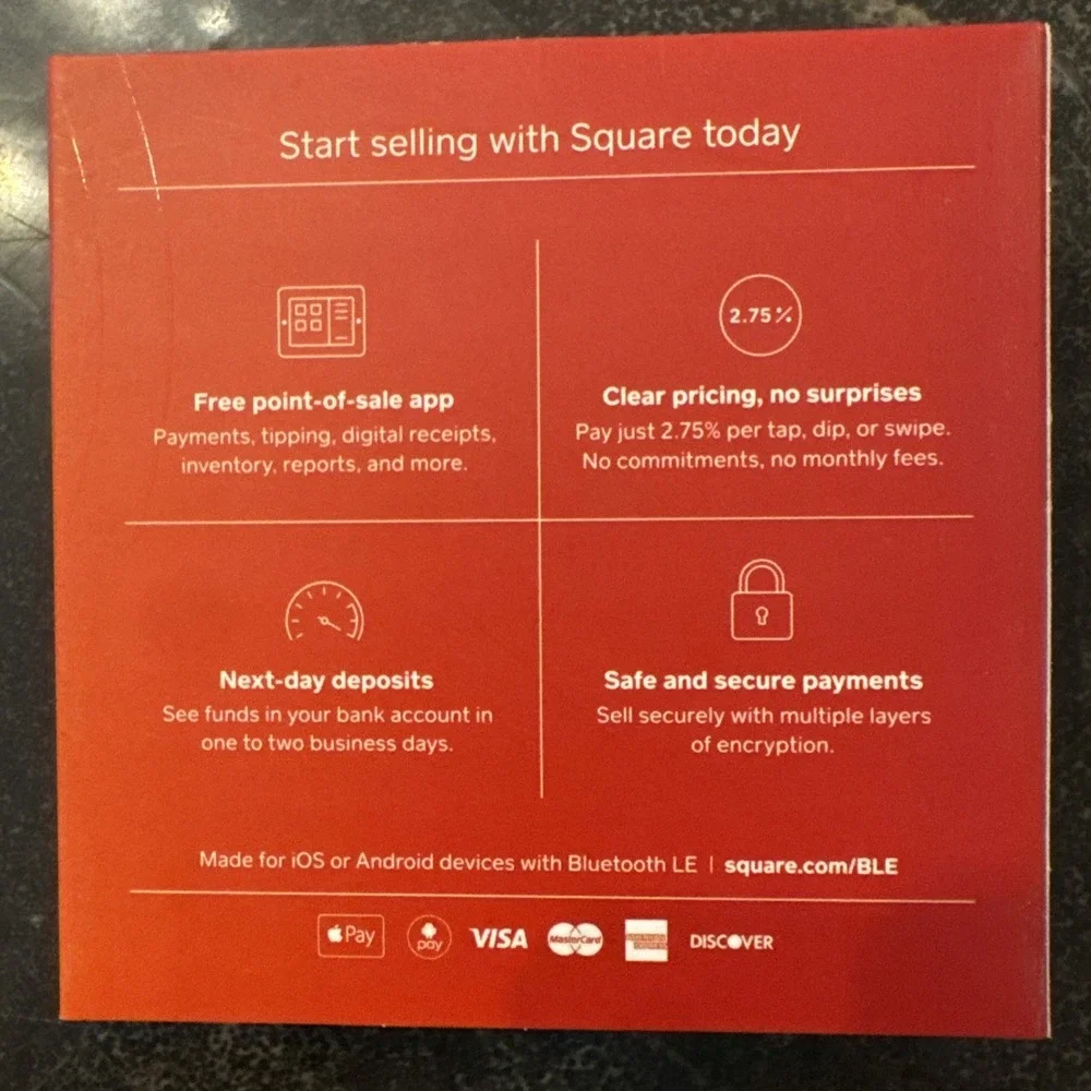 Square Credit Card Reader for Contactless and Chip Machine 1st Gen A-SKU-0113